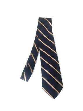 Brooks Brothers Makers Silk Repp Stripe Tie Navy Gold